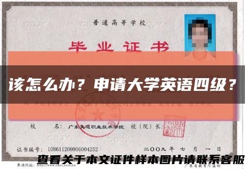 该怎么办？申请大学英语四级？缩略图