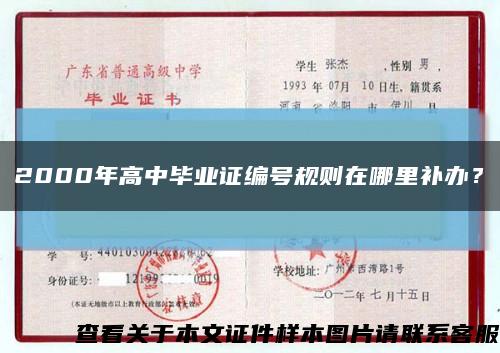 2000年高中毕业证编号规则在哪里补办？缩略图