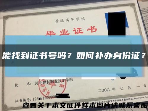 能找到证书号吗？如何补办身份证？缩略图