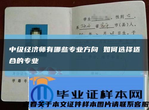 中级经济师有哪些专业方向 如何选择适合的专业缩略图