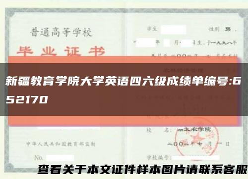 新疆教育学院大学英语四六级成绩单编号:652170缩略图
