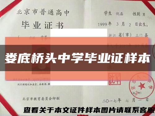 娄底桥头中学毕业证样本缩略图