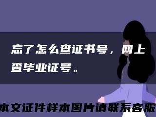 忘了怎么查证书号，网上查毕业证号。缩略图