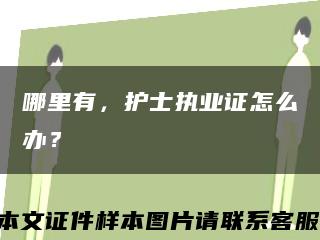 哪里有，护士执业证怎么办？缩略图