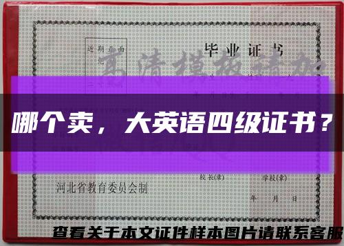 哪个卖，大英语四级证书？缩略图