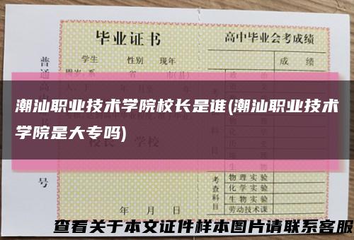 潮汕职业技术学院校长是谁(潮汕职业技术学院是大专吗)缩略图