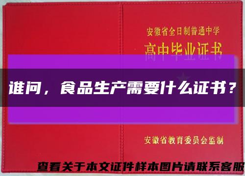 谁问，食品生产需要什么证书？缩略图