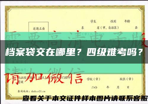 档案袋交在哪里？四级难考吗？缩略图