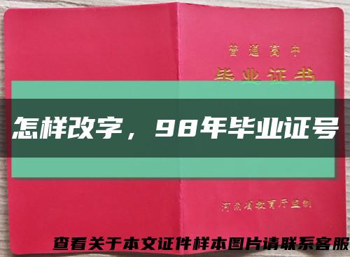 怎样改字，98年毕业证号缩略图