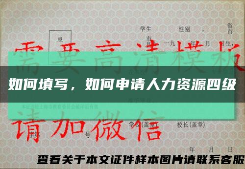 如何填写，如何申请人力资源四级缩略图