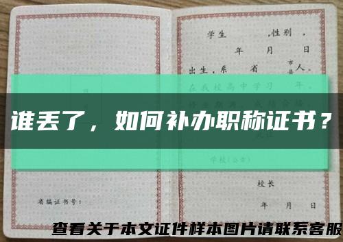 谁丢了，如何补办职称证书？缩略图