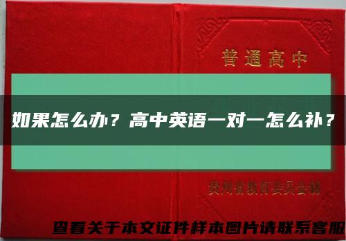 如果怎么办？高中英语一对一怎么补？缩略图