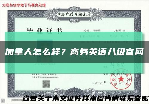 加拿大怎么样？商务英语八级官网缩略图