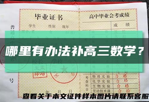 哪里有办法补高三数学？缩略图