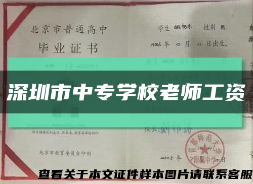 深圳市中专学校老师工资缩略图