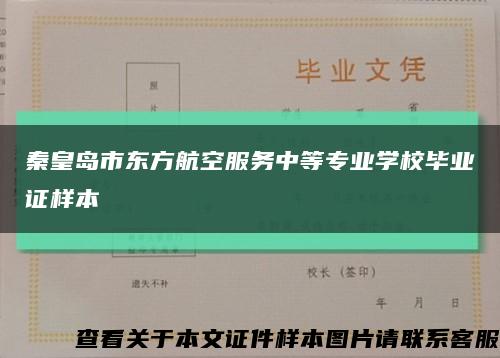 秦皇岛市东方航空服务中等专业学校毕业证样本缩略图