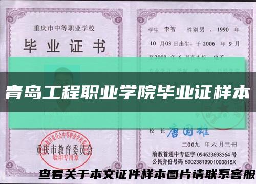 青岛工程职业学院毕业证样本缩略图