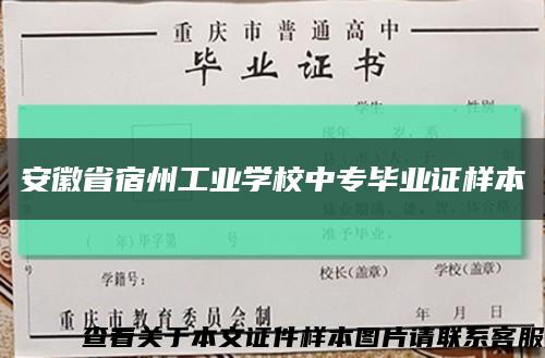安徽省宿州工业学校中专毕业证样本缩略图