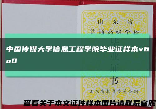 中国传媒大学信息工程学院毕业证样本v6o0缩略图