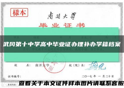 武冈第十中学高中毕业证办理补办学籍档案缩略图
