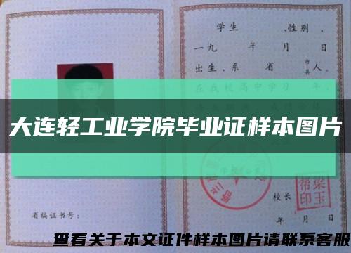 大连轻工业学院毕业证样本图片缩略图