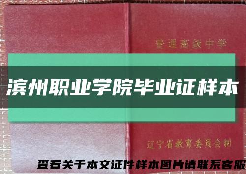 滨州职业学院毕业证样本缩略图