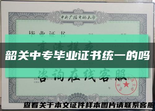 韶关中专毕业证书统一的吗缩略图