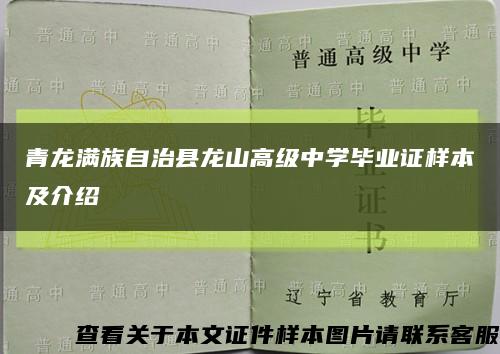 青龙满族自治县龙山高级中学毕业证样本及介绍缩略图