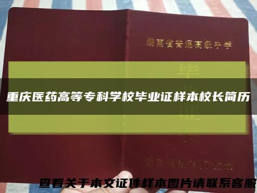 重庆医药高等专科学校毕业证样本校长简历缩略图