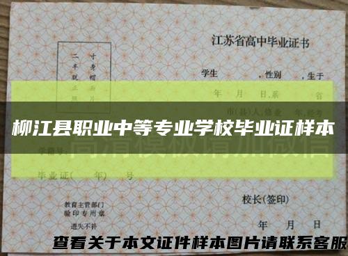 柳江县职业中等专业学校毕业证样本缩略图