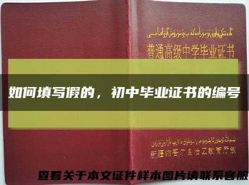 如何填写假的，初中毕业证书的编号缩略图