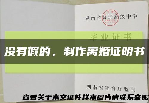 没有假的，制作离婚证明书缩略图