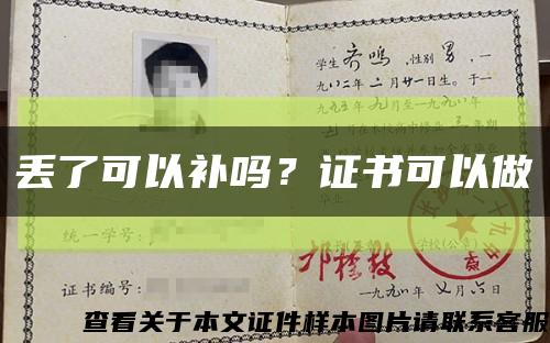 丢了可以补吗？证书可以做缩略图