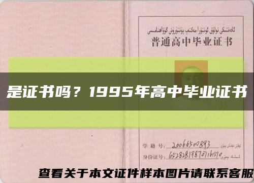 是证书吗？1995年高中毕业证书缩略图