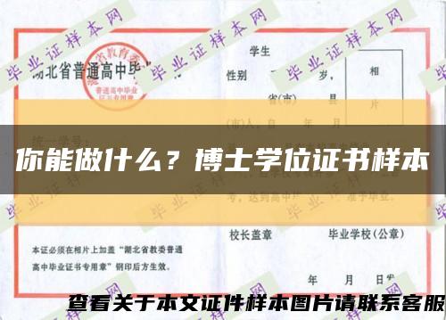 你能做什么？博士学位证书样本缩略图