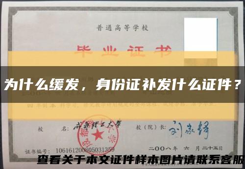 为什么缓发，身份证补发什么证件？缩略图