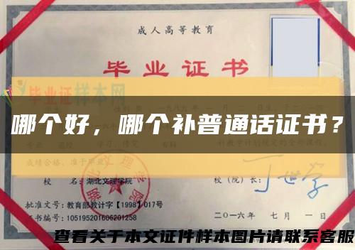 哪个好，哪个补普通话证书？缩略图