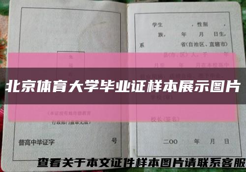北京体育大学毕业证样本展示图片缩略图