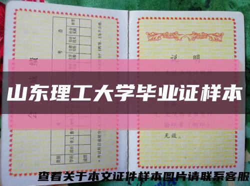 山东理工大学毕业证样本缩略图