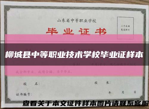 柳城县中等职业技术学校毕业证样本缩略图