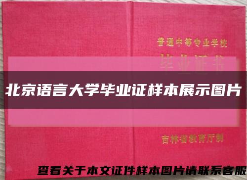北京语言大学毕业证样本展示图片缩略图
