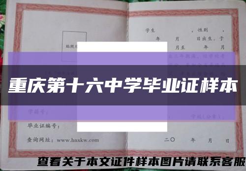 重庆第十六中学毕业证样本缩略图
