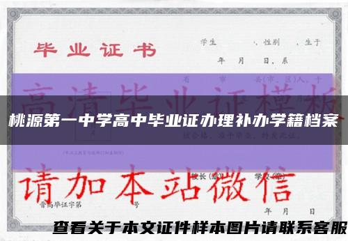 桃源第一中学高中毕业证办理补办学籍档案缩略图