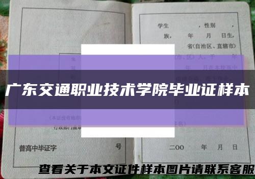 广东交通职业技术学院毕业证样本缩略图