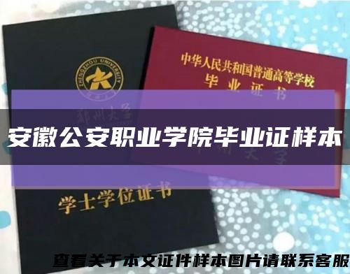 安徽公安职业学院毕业证样本缩略图