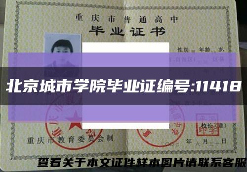 北京城市学院毕业证编号:11418缩略图