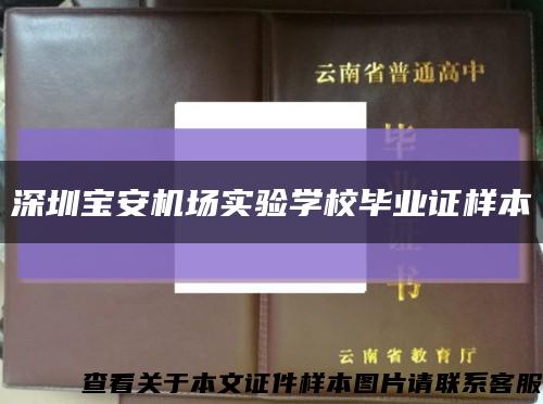 深圳宝安机场实验学校毕业证样本缩略图