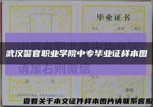 武汉警官职业学院中专毕业证样本图缩略图