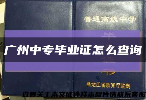 广州中专毕业证怎么查询缩略图