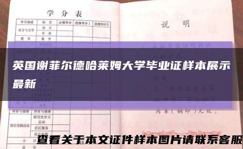 英国谢菲尔德哈莱姆大学毕业证样本展示最新缩略图